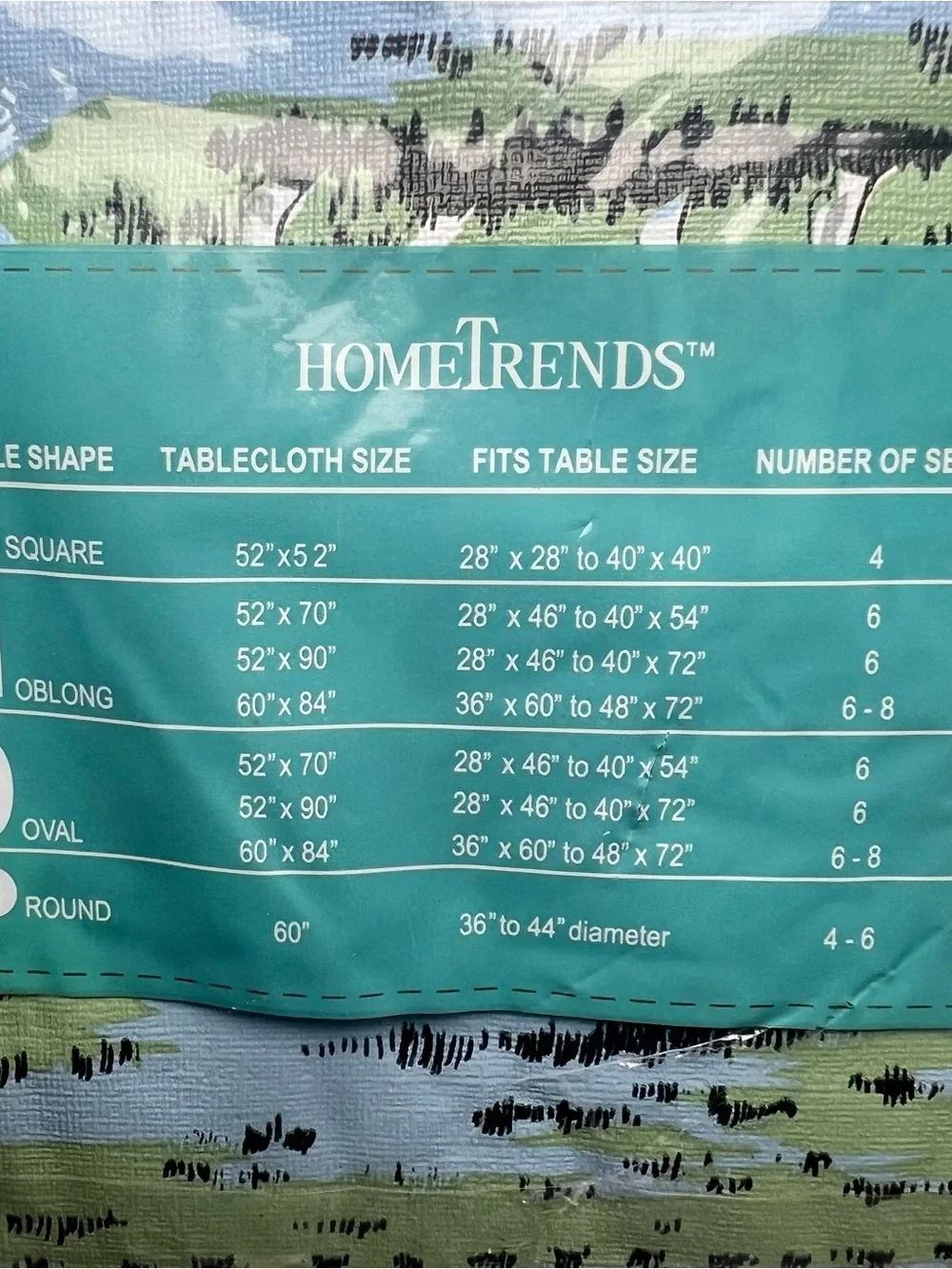 Home Trends Farmhouse Barn & Cow Vinyl Tablecloth - Blue, Red, Black